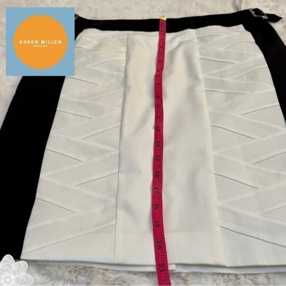 KAREN MILLEN ENGLAND Black and White Color Pencil Skirt NWT 6 See Measurements - Picture 12 of 12